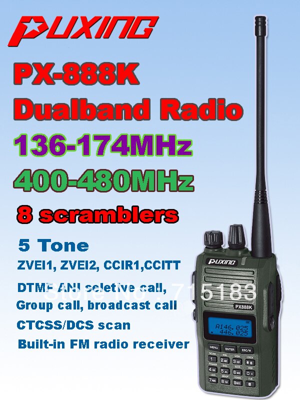  PUXING PX-888K    ļ UHF 400-480Mhz VHF 136-174MHz   PUxing Ű Ű px 888k